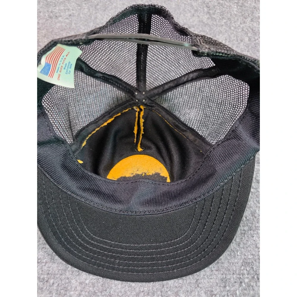 Vintage NRA Trucker Hat Mens OSFA Black Scrambled Eggs Mesh Snapback Made in USA